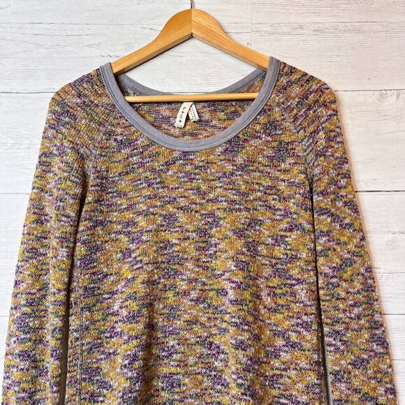 We the Free Sweater Womens Size Small Colorful Boston Melange Marled Side Slits - Picture 7 of 15